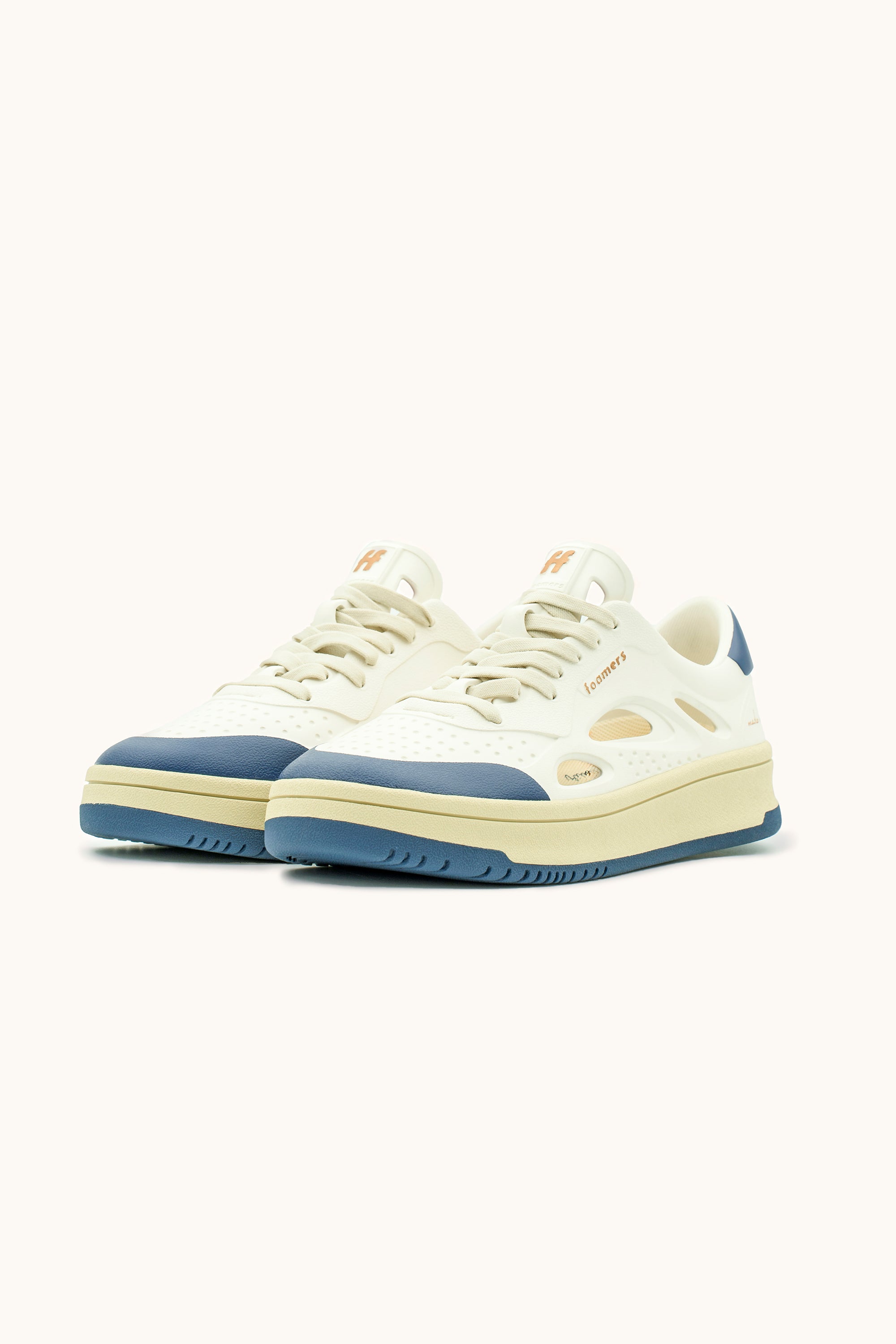 ⚤ Sneakers Foamers ICON OFF WHITE/BEIGE/NAVY - F3007