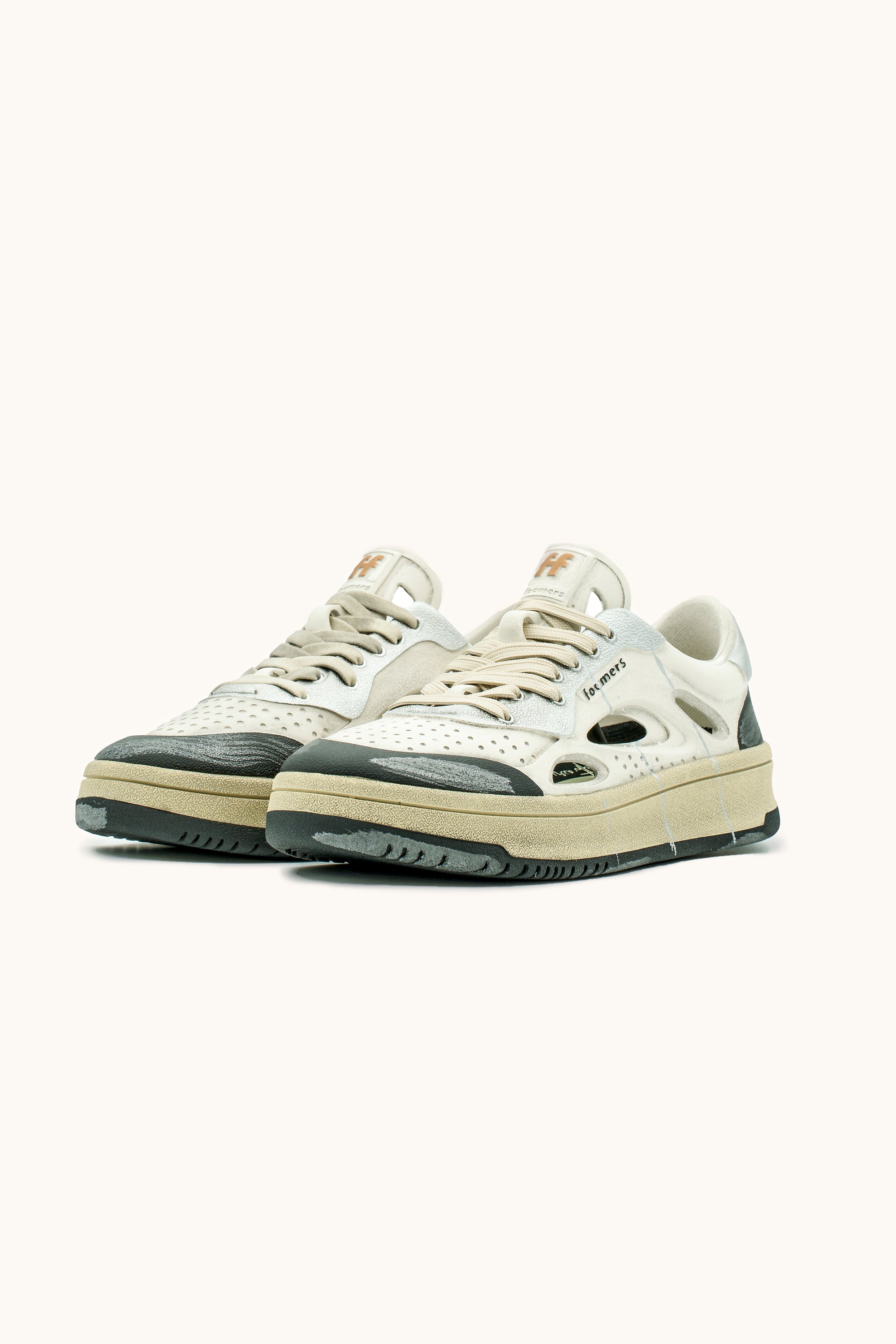⚤ Sneakers Foamers ICON OFF WHITE/BEIGE/SILVER/BLACK - F6027